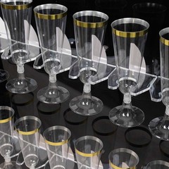 BLACK 25″ Foam 2-Tier Wine Glass Rack Champagne Flute HOLDER STAND Events