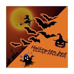 Rearview Mirror Halloween Bat Decal, Bats Car Mirror Decal, Spooky Funny Viny…