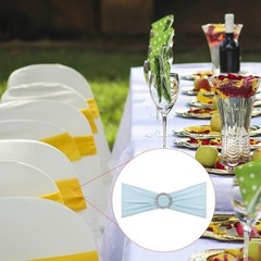 PATIKIL 13″ x 5″ Stretch Chair Sashes Bows, 75 Pack Elastic Chair Bands Sashes