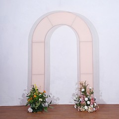 8ft BLUSH Fitted Spandex Open Arch Double Sided Backdrop STAND COVER Party Event