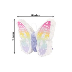 23″ x 19″ Assorted Paper Butterfly Pinata with Pastel Colored Wings
