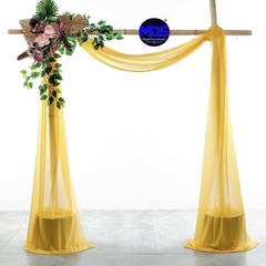 MDS Pack of 1 Wedding Arch Drape Panel (30″ Width x 75ft Long) Sheer Chiffon …