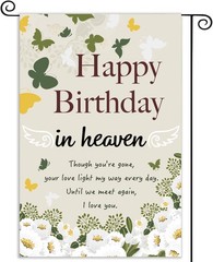 Happy Birthday in Heaven Banner Funeral Memorial Flags Memorial Garden Flags …