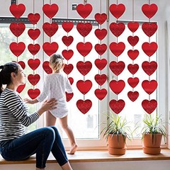 15 Pcs Heart Shape Hanging String Garland Kids Party Decor Valentine’s Day