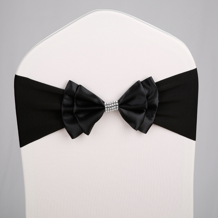 10 PCS Double Layered Bow Chair Cover Sashes Banquet Wedding Party Decor