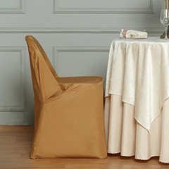 10 Gold Polyester FOLDING CHAIR COVERS Wedding Banquet Reception Decorations
