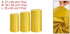Set of 3 Cylinder Stand Covers, Bright Yellow, Laser Reflective Fabric-Small