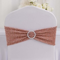 5 ROSE GOLD Spandex Chiavari Chair Cushion Covers Wedding Reception Party