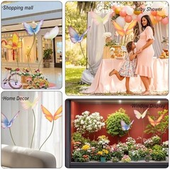 3Pcs Large Silk Butterfly 1 Base with 3Pcs Butterfly Mixed Colors 3pcs