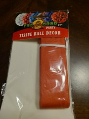 12″ Red Tissue Paper Pom Pom Flower Ball Decoration