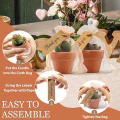 24 Pcs Succulent Candles Party Favors, Bulk Cactus Table Decor with Mini Terraco