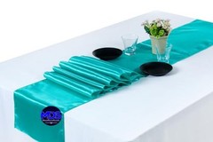 MDS 10 PCS Satin Table Runners 12 x 108 Inch 10 PCS (12 x 108 Inch) Teal