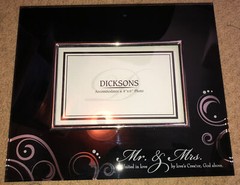 Mr & Mrs United In Love Black Mirror Glass Photo Frame Ornate Script Graphic