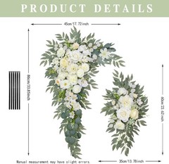 Wedding Arch Flowers (Set of 2) Wedding Decor and Artificial Flower Arrangements