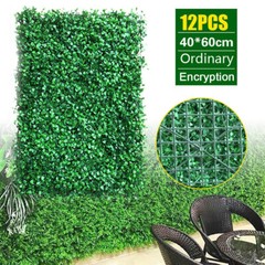 12× Outdoor Artificial Boxwood Hedge Mat Plant Panels Greenery Walls Encrytion
