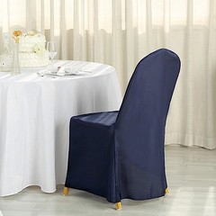 6 Navy Blue Polyester BANQUET CHAIR COVERS Wedding Ceremony Party Decorations