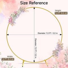 7.2Ft round Backdrop Stand Circle Balloon Arch Frame Kit Wedding Flower Ring