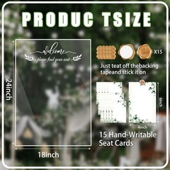 Wedding Seating Chart Board Display, 24×18 Inch Welcome Please Find Your Seat…