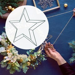 4pcs Wire Wreath 13.8 Inch Star Metal Wreath Form for Crafts Floral Wire Wrea…