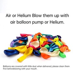 RUBFAC 120 Balloons Assorted Color 12 Inches Rainbow Latex Balloons, 12 Brigh…