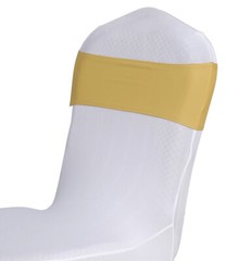 100 Spandex Stretch Chair Cover Sashes Bows for Wedding Party (Gold) ~FREE SHIP