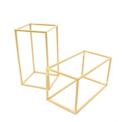 Gold Home Wedding Plant Use Decoration 2-Piece Display Flower Bucket Stand