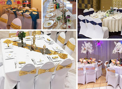 50PCS Spandex Chair Sashes with Buckle Stretchable Chair Bands for Wedding & Eve