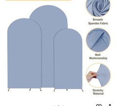 Wedding Arch Cover Fitted Spandex Sky Light Blue NIB 4 5 6ft Backdrop Party