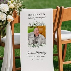 Custom Photo Reserved Fabric Memorial Wedding Seat Banner