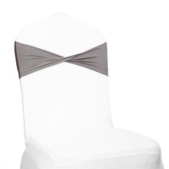 MDS Pack of 50 Spandex Chair Sashes Bows Elastic Stretch Dining Chair Bands T…