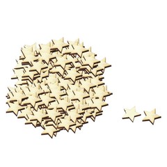 Wooden Star Shaped DIY Christmas Tree Decor Ornaments Beige 20 x 20mm 100pcs