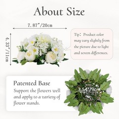 Flower Balls Centerpieces for Tables: 4 PCS White Flowers for Centerpieces Fl…