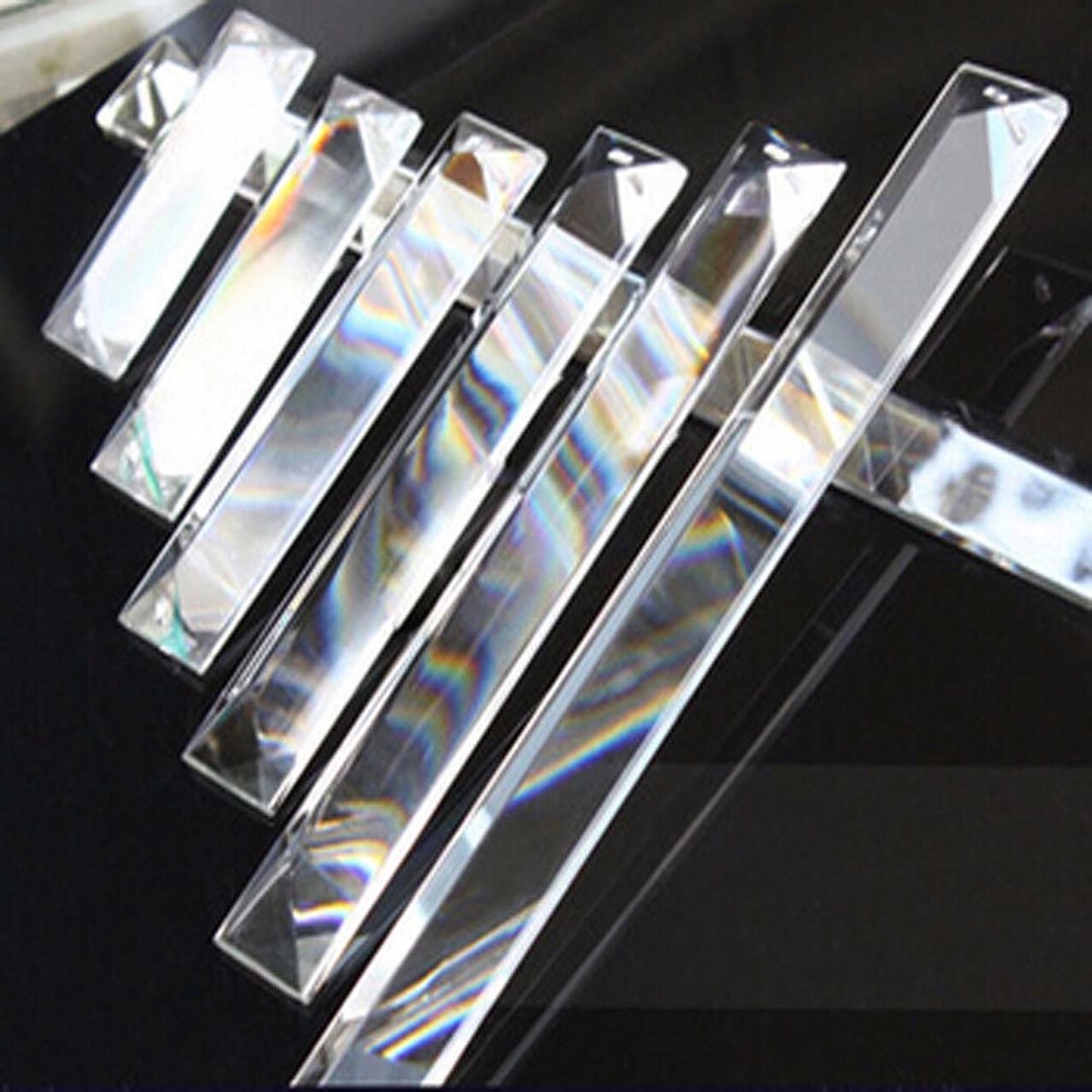 10Pcs Two 2 Holes Clear K9 Crystal Prisms Chandelier Lamp Parts Party Decoration