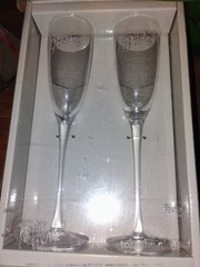 2018 Studio His & Hers Bride & Groom Fluted Cylinder Toasting Glasses Wedding
