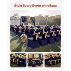 Uimoso 50PCS Navy Blue Spandex Chair Covers for Events and Parties