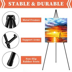 Easel Stand for Sign, 63″ Portable Easels Stand for Display, Lightweight Adju…
