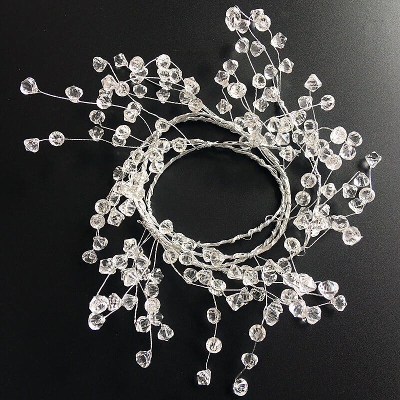 94”Crystal Beaded Wreath Garland Clear Diamond Branch Acrylic Party Decor Arts