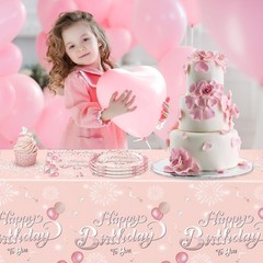 41Pcs Rose Gold Birthday Party Decorations Happy Birthday Plates and Napkins …