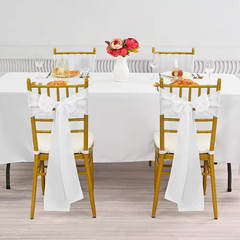 7 In. X 108 In. Satin Chair Sashes Bows Universal Chair Cover for Wedding Event