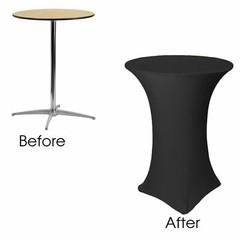 Round Spandex Table Covers, Stretch Tablecloth for Highboy Cocktail Tables