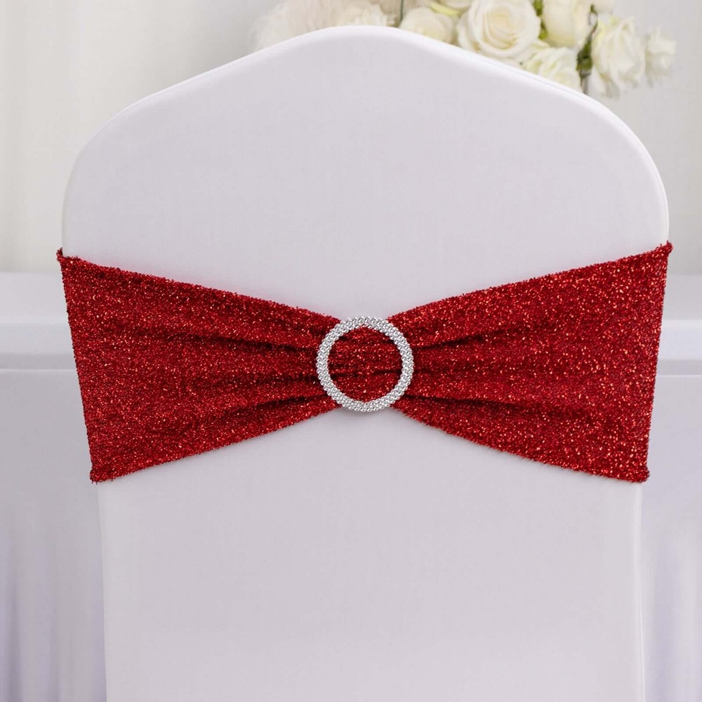 5 RED Spandex Chiavari Chair Cushion Covers Wedding Reception Party