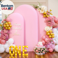 Pink Blue Arch Cover 3 Set-7.2Ft, 6.6FT, 6FT Arch Backdrop Cover Spandex Fitted