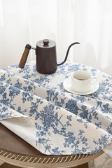 Cotton Linen Round Tablecloth – Pastoral Floral Tablecloth Washable Table Clo…