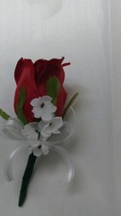 Set of 6 Apple Red boutonnieres or Any Color $15.00 RUSH ORDERS AVAIL