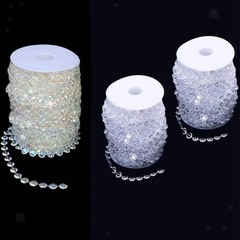 Clear Crystal Garland Strand Chandelier 30M Acrylic Beads Strand Line Chain for