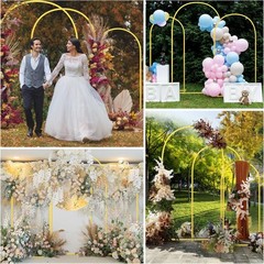 3 X Metal Arch Backdrop Background Stand 7.2/6.6/6 FT for Wedding Birthday Party
