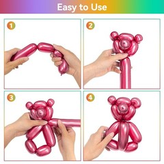 Metallic Multi Long Balloons Premium 260 Twisting Animals Magic Balloons for …