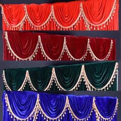 2 Meter Velvet Tassel Swag Drape Panel Wedding Stage Background Party Decor