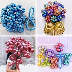 Metallic Multi Long Balloons Premium 260 Twisting Animals Magic Balloons for …