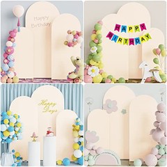 Set of 3 Wedding Arch Cover Spandex Fitted Wedding Arch 4FT, 5FT, 6FT Beige